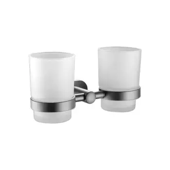 Стакан для ванной комнаты двойной BELZ B90508, вороненая сталь