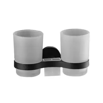 Стакан для ванной комнаты двойной D-Lin D212111, черный