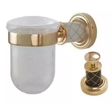 Стакан для зубных щеток Boheme Murano золото с коричневым