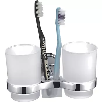 Стакан для зубных щеток двойной Frap хром