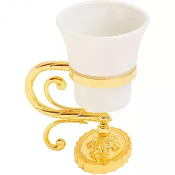 Стакан для зубных щеток настольный Migliore Edera золотой глянцевый