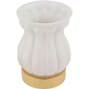 Стакан для зубных щеток настольный Migliore Olivia бело-золотой