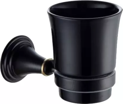 Стакан для зубных щеток подвесной Fixsen Luksor черный, золото