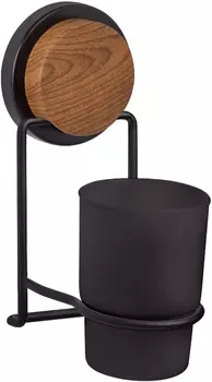 Стакан для зубных щеток подвесной Fixsen Magic Wood черный, светлое дерево
