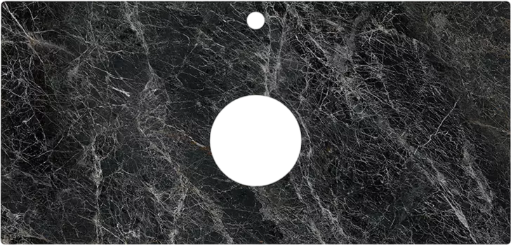 Столешница в ванную под раковину KERAMA MARAZZI Plaza Риальто 100 темно-серая лаппатированная, с отверстием для смесителя