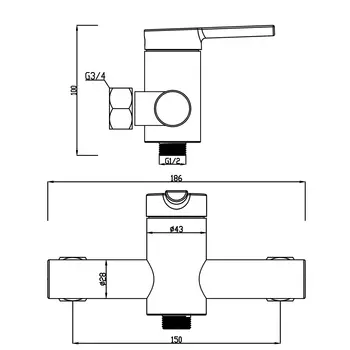 Смеситель для душа Swedbe Diana хром глянцевый