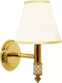 Светильник Boheme Murano золотой с белым абажуром