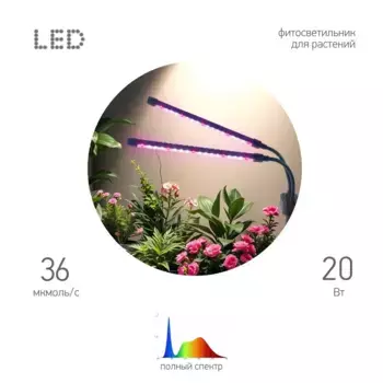 Светильник для растений Эра FITO-20W-АLED-Ra-USB Б0068236