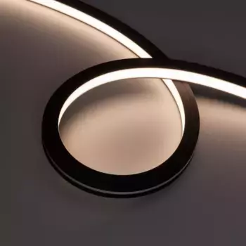 Светодиодная герметичная лента Arlight NOVA-TOP-BLACK-A120-16x15mm 24V Warm3500 (10 W/m, IP67, 2835, 5m, wire x2) 049081
