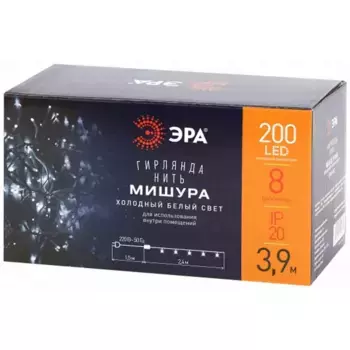 Светодиодная гирлянда ЭРА мишура 220V холодный белый ENIN - WC Б0047971