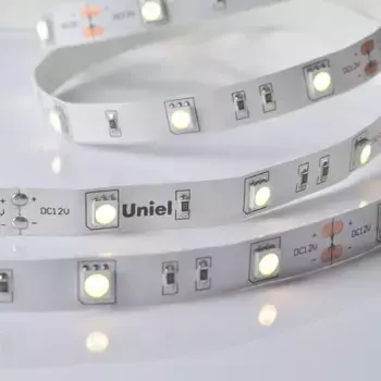 Светодиодная лента Uniel ULS-M22-5050-30LED/m-10mm-IP20-DC12V-7,2W/m-5M-3000K PROFI катушка в герметичной упаковке