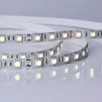 Светодиодная лента Uniel ULS-M25-5050-60LED/m-10mm-IP20-DC12V-14,4W/m-5M-4000K PROFI катушка в герметичной упаковке