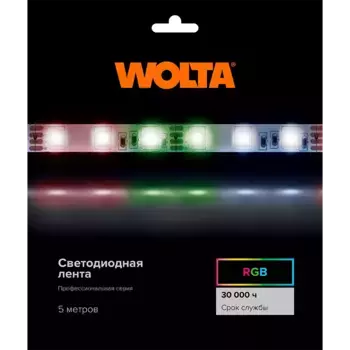 Светодиодная лента Wolta WLS5050-14,4W/RGB/24H60-01