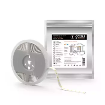 Светодиодная влагозащищенная лента Gauss 14,4W/m 60LED/m 5050SMD теплый белый 5M 356000114