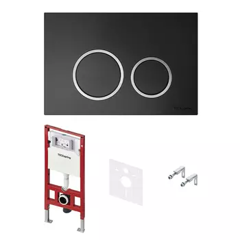 Система инсталляции для унитазов TECE TECEspring S955102 4 в 1 с кнопкой смыва черный матовый