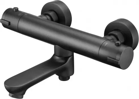 Смеситель для ванны термостатический Swedbe Platta черный матовый