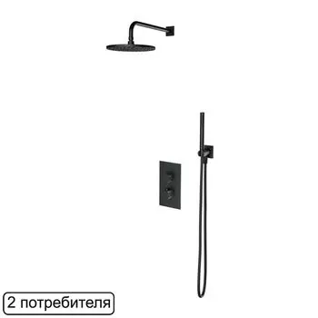 Термостатическая душевая система скрытого монтажа OMNIRES CONTOUR SYSCT11AT (антрацит)