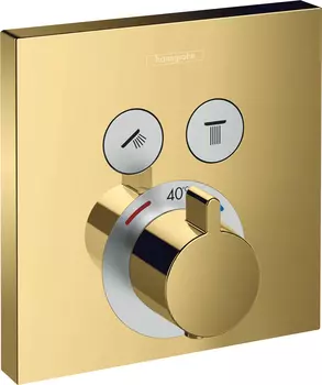 Смеситель для душа Hansgrohe ShowerSelect с термостатом полированное золото