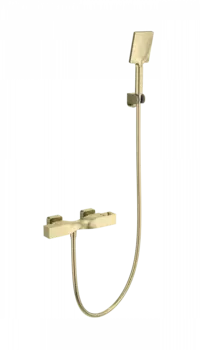 Термостатический смеситель Wonzon & Woghand WW-B2025-A-BG для душа, брашированное золото