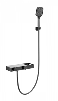 Термостатический смеситель Wonzon & Woghand WW-B2551-BGG для ванны с душем, темный графит