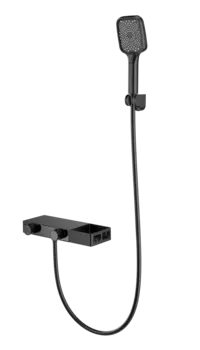 Термостатический смеситель Wonzon & Woghand WW-B2551-MB для ванны с душем, матовый черный