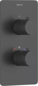 Термостатический смеситель встраиваемый AQUATEK Европа AQ1391MB для душа, С ВНУТРЕННЕЙ ЧАСТЬЮ, матовый черный