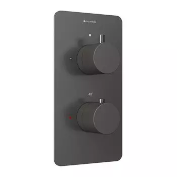 Термостатический смеситель встраиваемый Aqueduto Aceno ACE0245 С ВНУТРЕННЕЙ ЧАСТЬЮ, оружейная сталь