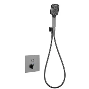 Термостатический смеситель встраиваемый Wonzon & Woghand WW-D1017-B-BGG С ВНУТРЕННЕЙ ЧАСТЬЮ, для душа, темный графит