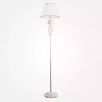 Торшер Eurosvet 10073/1 белый с золотом/прозрачный хрусталь Strotskis