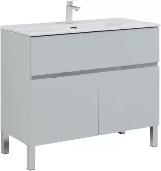 Тумба Алвита new 100 напольная 1 ящ., 2 дв.цв.серый (277556)