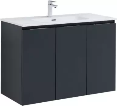 Тумба Алвита new 100 подвесная 3 дв.цв.антрацит (277531)