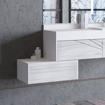 Тумба подвесная Aquaton Сакура 80 белый-светлое дерево