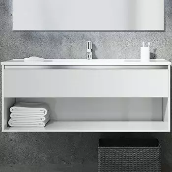 Тумба c раковиной Sanvit Контур 100 белый глянец