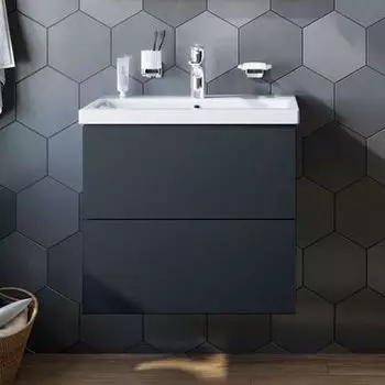 Тумба под раковину AM.PM Gem 60 графит матовый, подвесная, с 2 ящиками