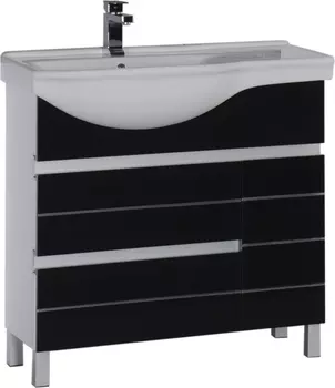 Тумба для комплекта Aquanet Доминика 90 черная L