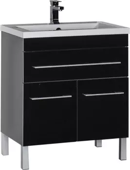 Тумба для комплекта Aquanet Верона 75 черная, 1 ящик, 2 двери