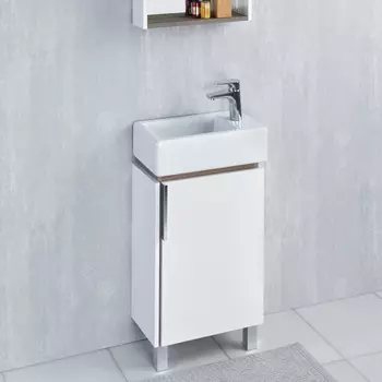 Тумба под раковину Aquaton Бэлла 45 белый - светлое дерево