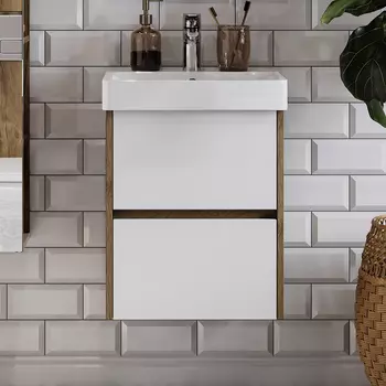 Тумба под раковину Aquaton Сканди 45 белый - светлое дерево