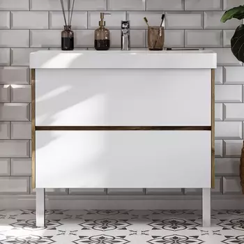 Тумба под раковину Aquaton Сканди 90 белый - светлое дерево