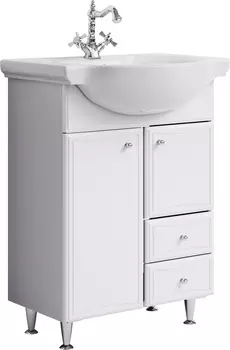 Тумба под раковину Aqwella Барселона Люкс 65 с бельевой корзиной, белая