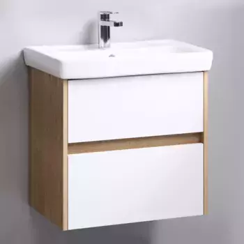 Тумба под раковину без столешницы Aqwella City 60 CI0106DB дуб балтийский, подвесная, 2 ящика