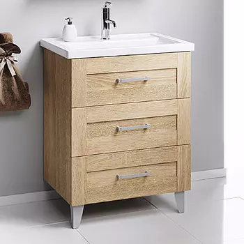 Тумба под раковину напольная Aqwella Foster 80 светлое дерево, дуб сонома