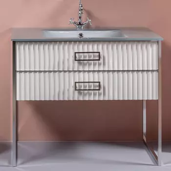 Тумба под раковину моноблок Boheme Armadi Art Monaco 100 белый глянец - хром