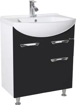 Тумба под раковину Bellezza Альфа 65 с ящиком, черная