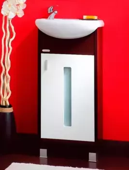 Тумба под раковину Бриклаер Бали 40 R белый, темное дерево, венге