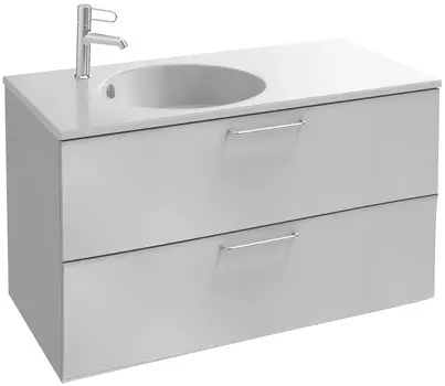 Тумба для комплекта Jacob Delafon Odeon Rive Gauche 100 белая, 2 ящика, ручки хром