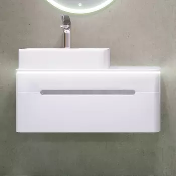 Тумба под раковину Jorno Shine 90, подвесная, белая