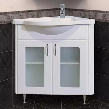 Тумба для комплекта Misty Аквалина 60 угловая, со стеклом