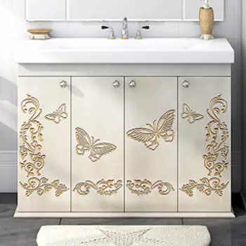 Тумба для комплекта Misty Бабочка 120 бежевая, патина