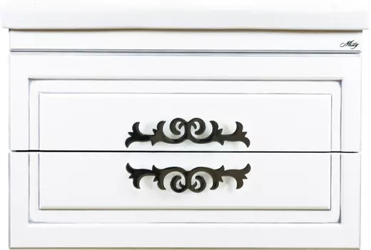 Тумба для комплекта Misty Дели 70 белая, патина серебро